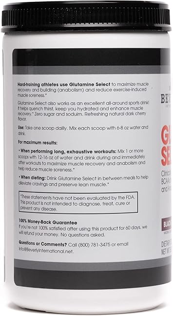 Beverly International Glutamine Select, L-Glutamine Powder, 60 Servings