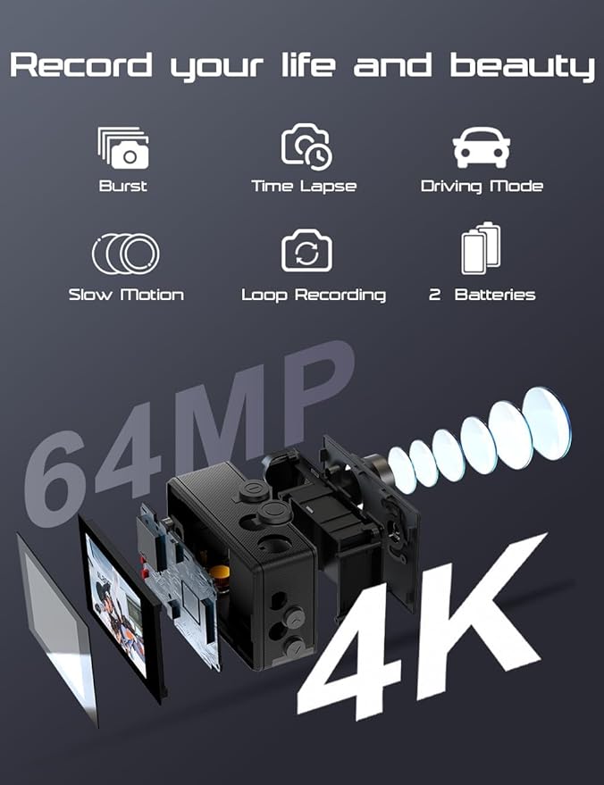 Apexcam M80 AIR 4K 60FPS WiFi resistente al agua miniatura 2