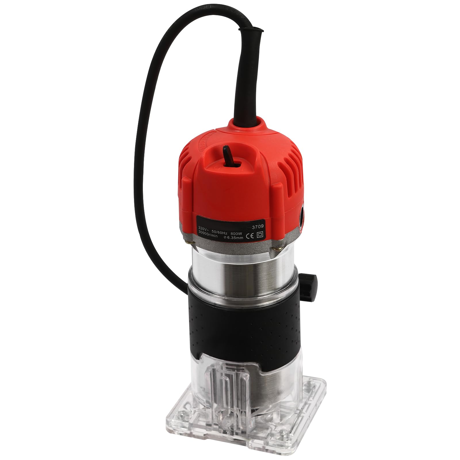 Palm Router Tool, 800W 30000R/MIN Woodworking Hand Router with Trimmer Base, Router Trimmer, Cutting Depth and Angle Adjustable, for Professional Woodworking Grooving, Trimming, Chamfering