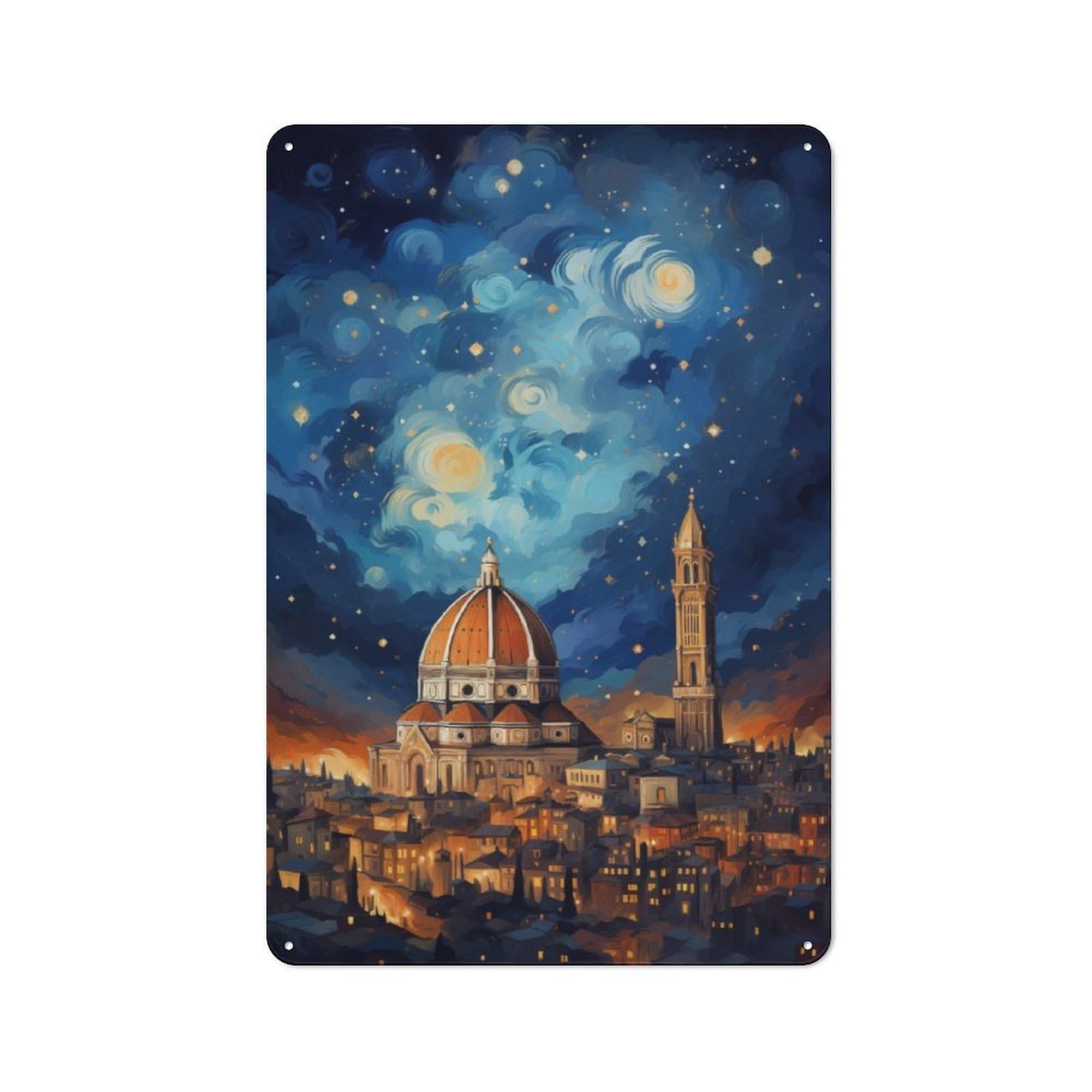 Junmoney Dreaming In Florence Vintage Metal Sign 30X20cm For Guest Room Or Hallway, Suited To Guest Room Decorators