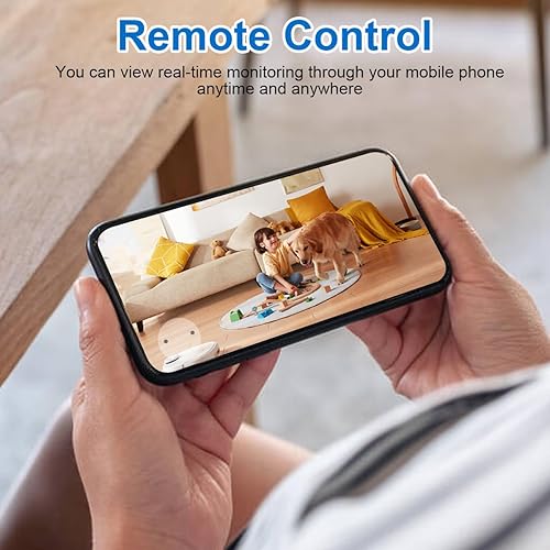 Miniatura 6 de FHD 1080p Cámara domo WiFi cargador de teléfono inalámbrico, cámara de seguridad interior con movimiento activado, (lente rotativa), ángulo de