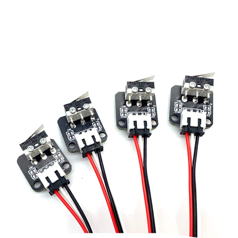 SOOWAY 3D Printer Limit Switch, 4PCS Endstops Mechanical Switch Module with 3 Pins 39.3 Inch Cable for Ramps RepRa Tevo Tornado CR-10 10S Ender 3 Pro S4 S6 Series Parts Accessories