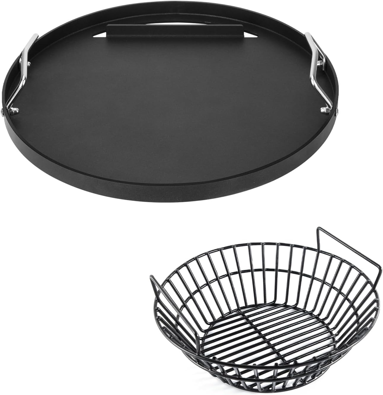 Charcoal Ash Basket and Griddle for Large Big Green Egg, Kamado Joe Classic Grill