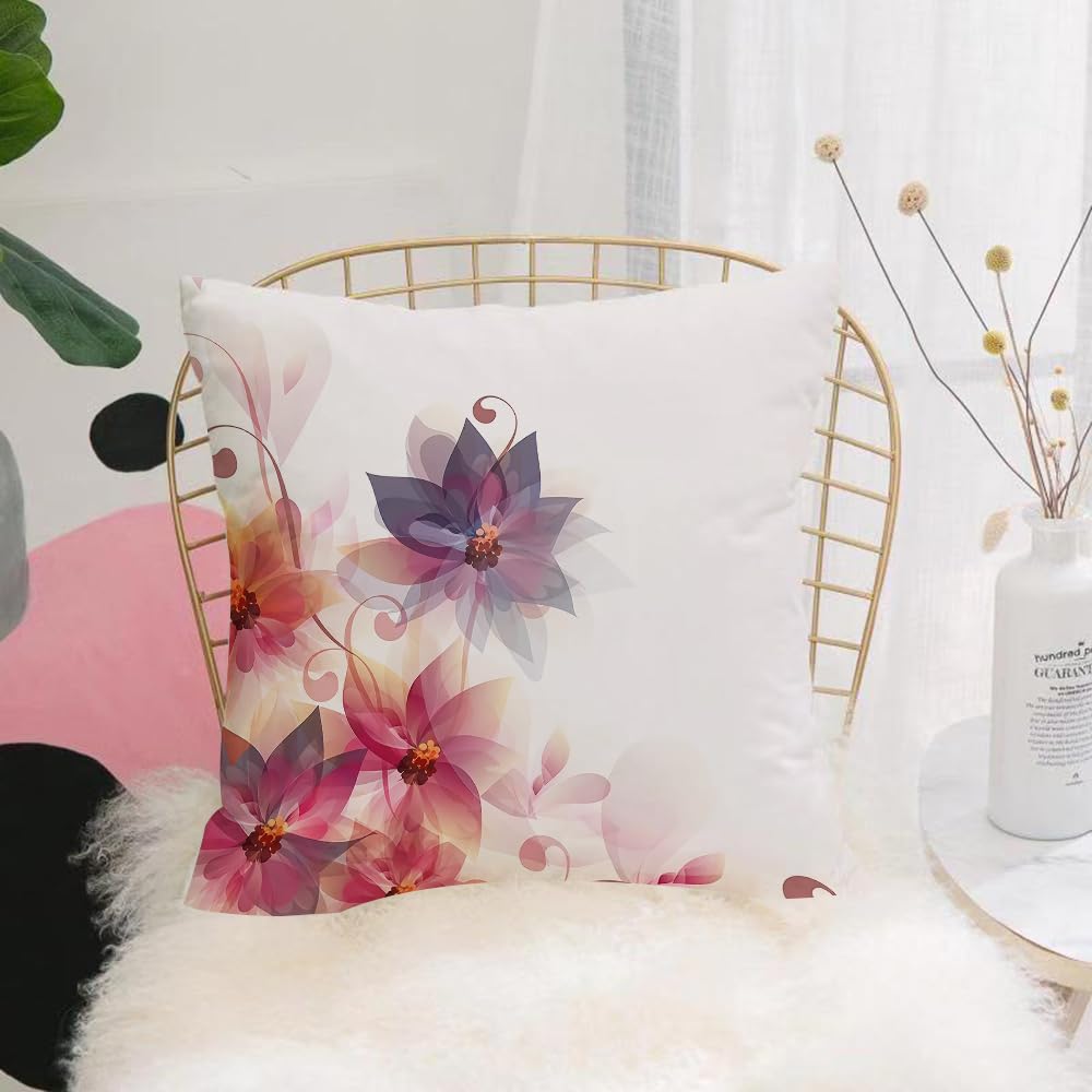 HYOSXW Cushion Cover,Throw Pillow Case Home Decorative for Living Room Bedroom Sofa Chair 16X16 Inch,Abstract colorful background with flowers,Pillowcase 40X40cm