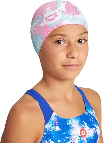 Miniatura 3 de arena Unisex Junior Print Silicone Swim Cap for Boys and Girls, Swim Training, Smaller Fit, One Size