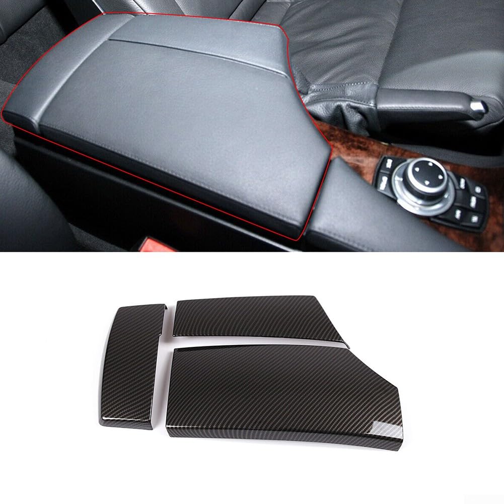 In Fibra di Carbonio Console Centrale Bracciolo Scatola di Immagazzinaggio Copertura Per BMW Serie 5 E60 04-10