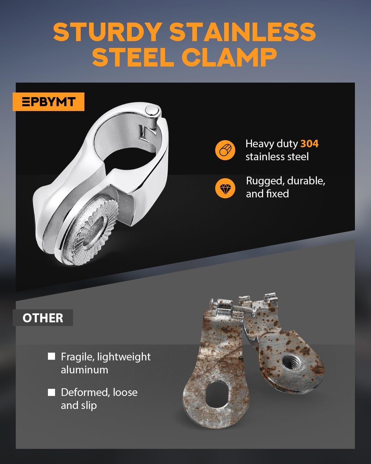 PBYMT Highway Pegs Short Angled 304 Stainless Steel, Highway Footpegs Footrest Fit For 1''&1.25''(25/32mm) Crash Bars Compatible with Harley Davidson Touring Road Glide Road King Street Glide Chrome