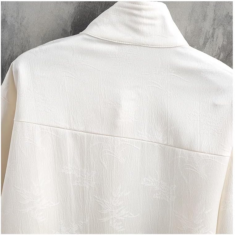 Chinese Style Tang Suit Long Sleeve Shirt for Men Retro Tops