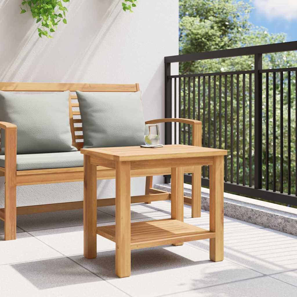 Genérico Mesa de centro marrón, 50 x 35 x 45 cm, madera de teca maciza, mesa baja moderna con superficie texturizada y patas a poste para salón o jardín