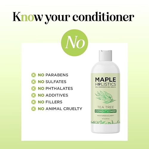 Miniatura 7 de Acondicionador de árbol de té para cabello seco  Acondicionador de aceite de árbol de té para cabello graso y acondicionador sin sulfatos para