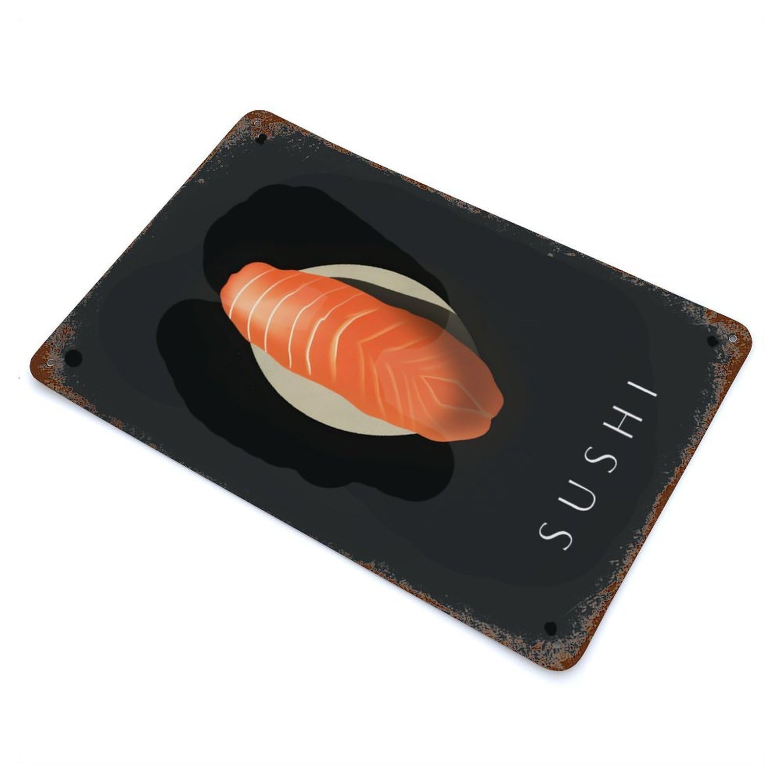 Decorative Tin Sign Sushi Obsession 11.8"x7.9", Decorative Metal Wall Art for Garage, Bar And Workshop Decor