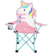 Meng Jiaran Kids Unicorn Folding Camping Chair Oxford Cloth with Cup Holder