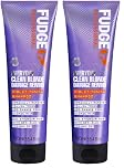 Fudge Professional Everyday Clean Blonde Damage Rewind Shampoo, Daily Purple Toning for Blonde Hair, Bond Repair Technology, 250 ml (Pack of 2)