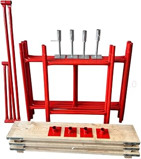 Scaffolding Tower with Boards & Adjustable Bases 3.5 Meters (11'6") Working Height 4x2'6 Base Size. Steel & Polyester Powder Coated (PPC) Quality Durable Finish.