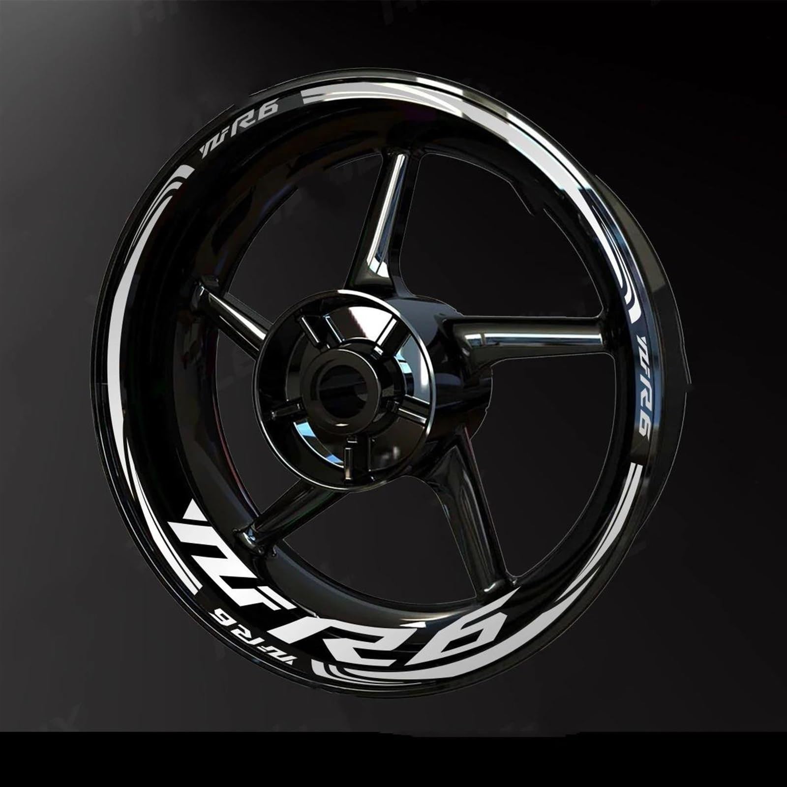 Motorcycle Accessories Wheel Stickers for Yamaha YZF R6 2017-2022 Reflective Rim Motorbike Waterproof Decals Decorative(Color11)