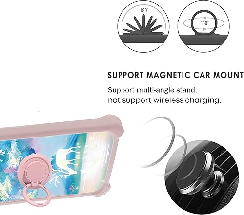 Miniatura 5 de jioeuinly Case Compatible with Celular Kalley Element 5+Plus Phone Case Cover with Tempered Glass Screen ProtectorHard PC + Soft SiliconeRing