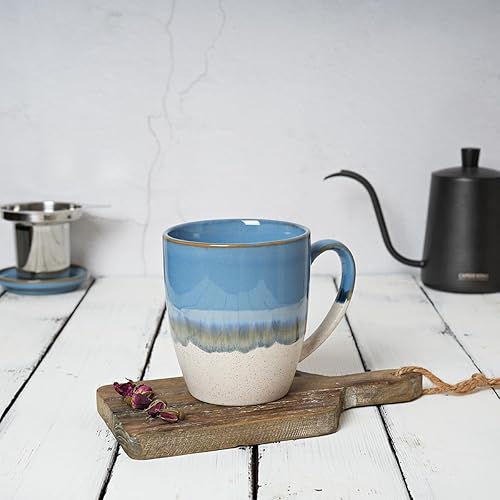 Miniatura 4 de Bosmarlin Taza de té de cerámica con infusor y tapa, 16 onzas, 5 colores para elegir, apta para lavavajillas y microondas, esmalte reactivo, taza de