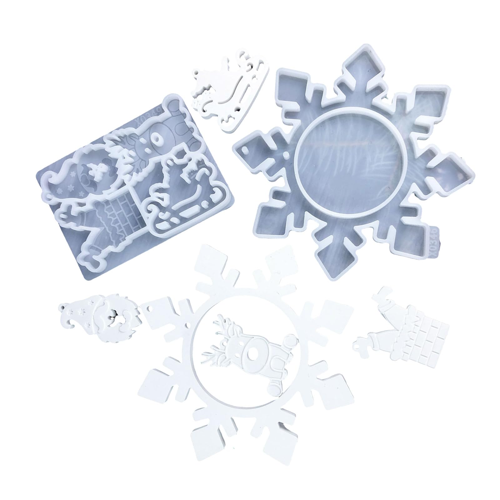 2 pz/set albero di Natale appeso ornamento resina epossidica silicone fiocco di neve ciondolo stampo gioielli fatti a mano strumento