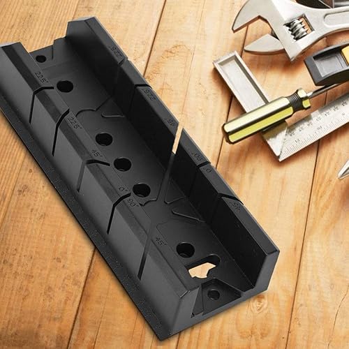 Miniatura 5 de Joyzan Caja de sierra ingletadora, fijación de carpintería Armario de inglete 0 22.5 45 90 grados de yeso de madera oblicuo guía de corte oblicuo