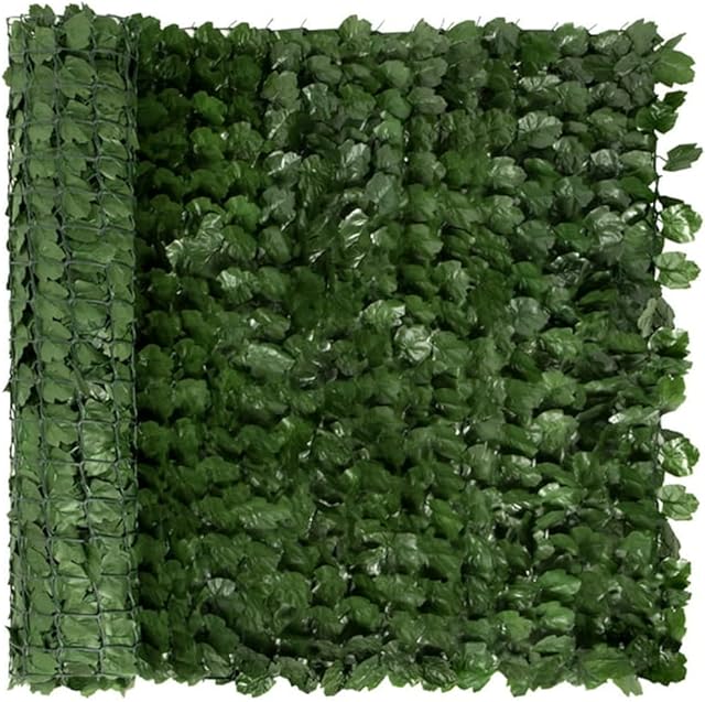 REOVE Artificial Ivy Privacy Fence Screen, Artificial Hedge Fence Green Leaf Ivy Screen Plant Wall Fake Grass Decorative Backdrop for Privacy Protection Home Balcony Garden 0.5x3m