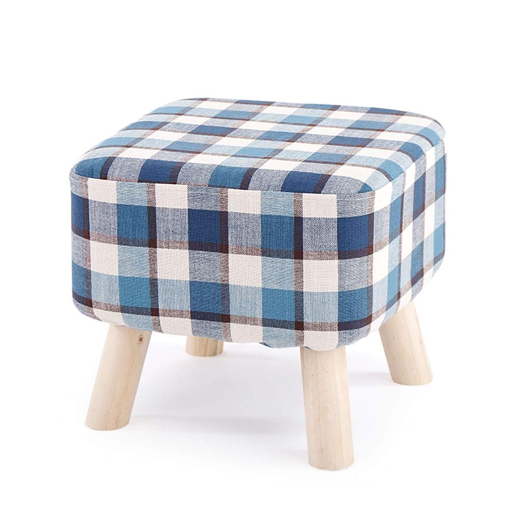 Tabouret en Bois Massif Afenger Salon Canapé Banc Tissu Enfant Adulte 40cm