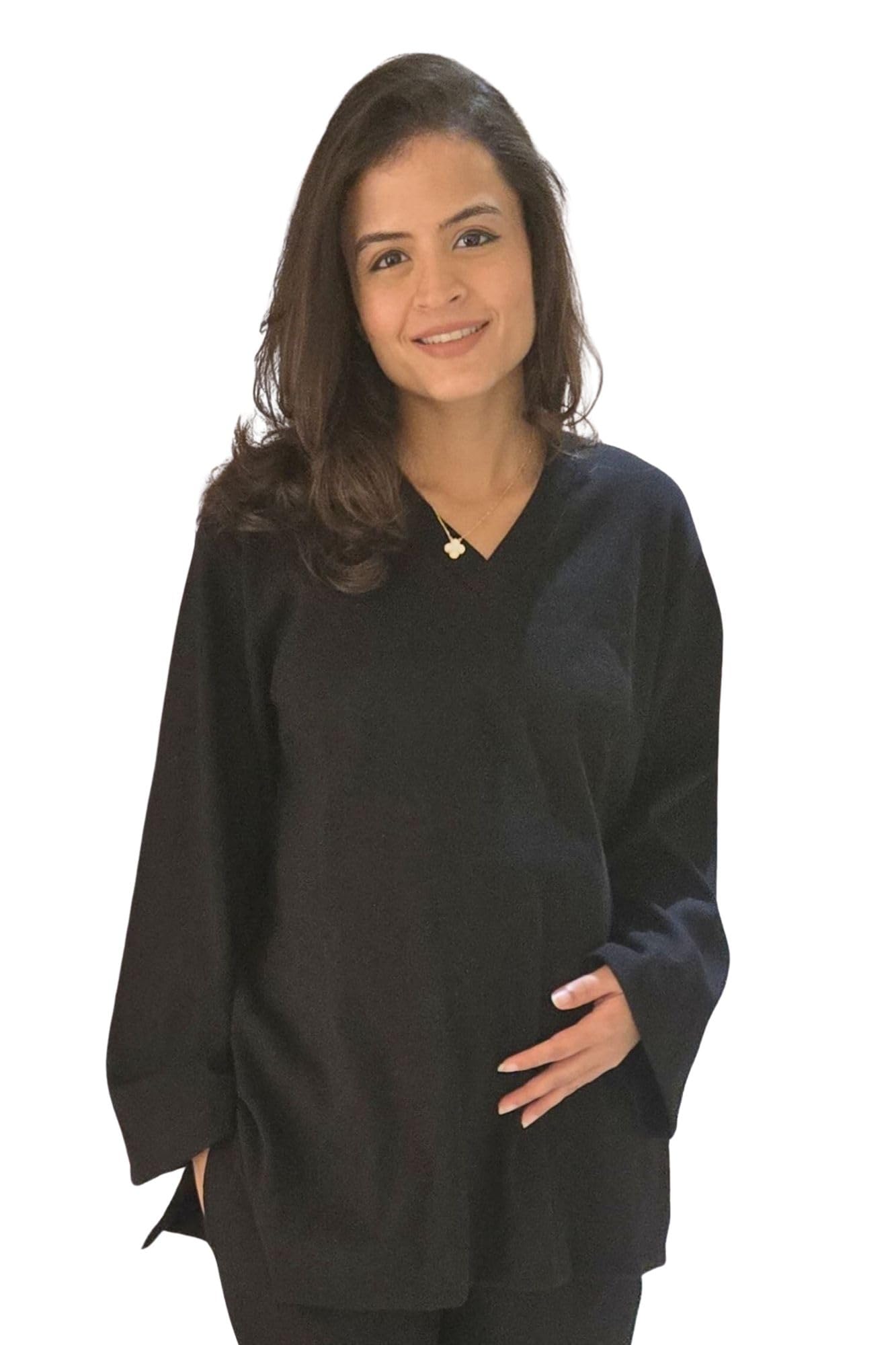 Classic Black Ribbed Maternity Stretchable Top-image-33