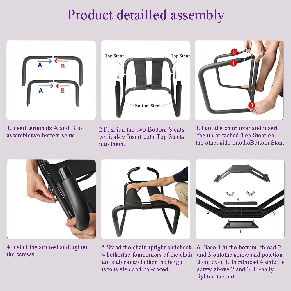 Multifunctional Sex Chair Sex Position Enhancer Bench,with Handrail and Dildo Mount,Adjustable-Height Chair with Dildo Attachment