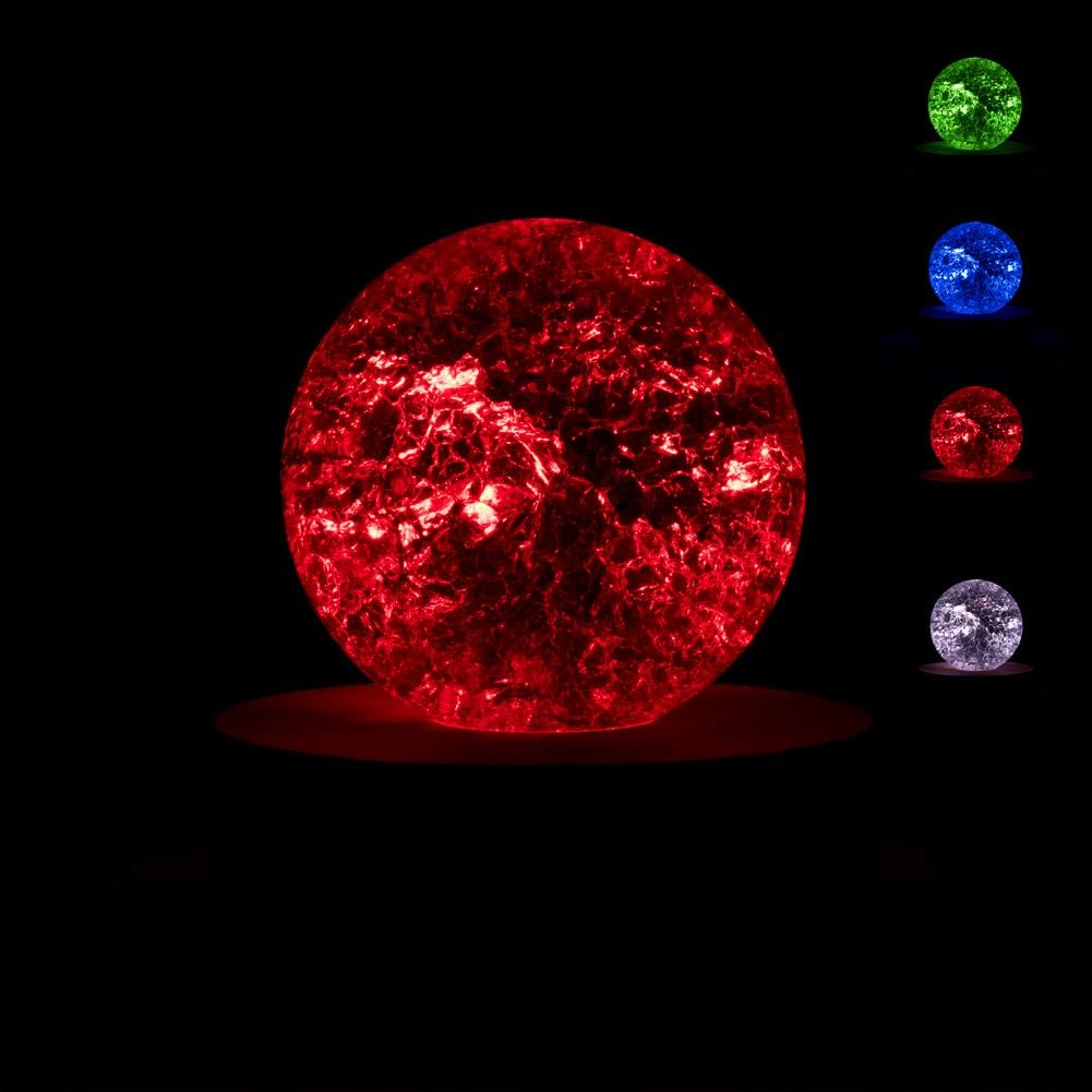 3D Crystal Ball with Wooden Base, Decoration Ball in Home and Office, Best Gift for Birthday,Kids,Astronomy Enthusiast (3.15inch)
