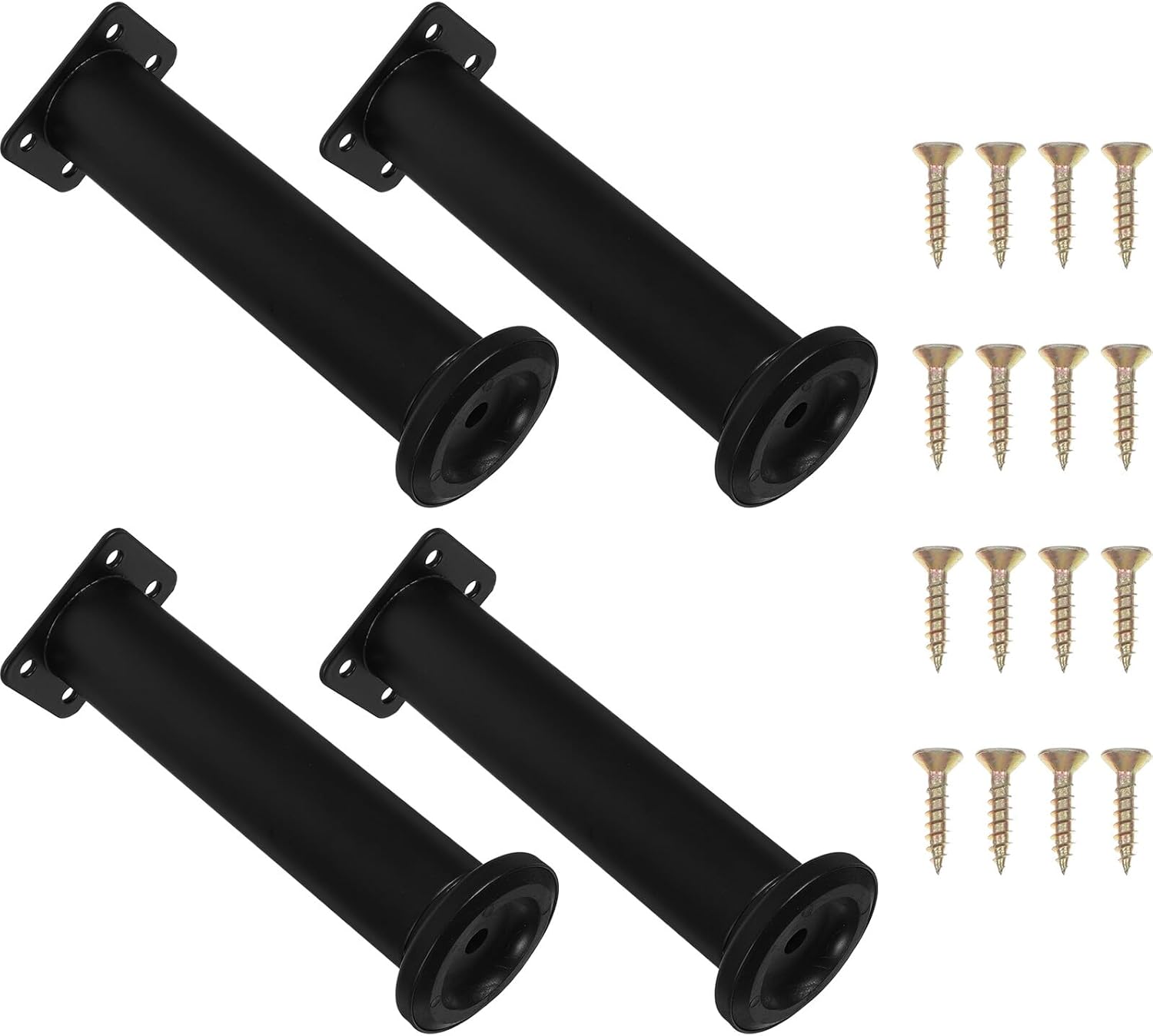 VALICLUD 4pcs Adjustable Furniture Legs Metal Adjustable Support Legs for Bed Frame Dresser Couch Cabinet with Large Base 18-30cm Height for Home Furniture