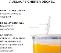 Vista 4 de LocknLock Aqua - Jarra de agua para puerta de nevera con asa, jarra de plástico sin BPA con tapa abatible, perfecta para hacer tés y jugos, 3