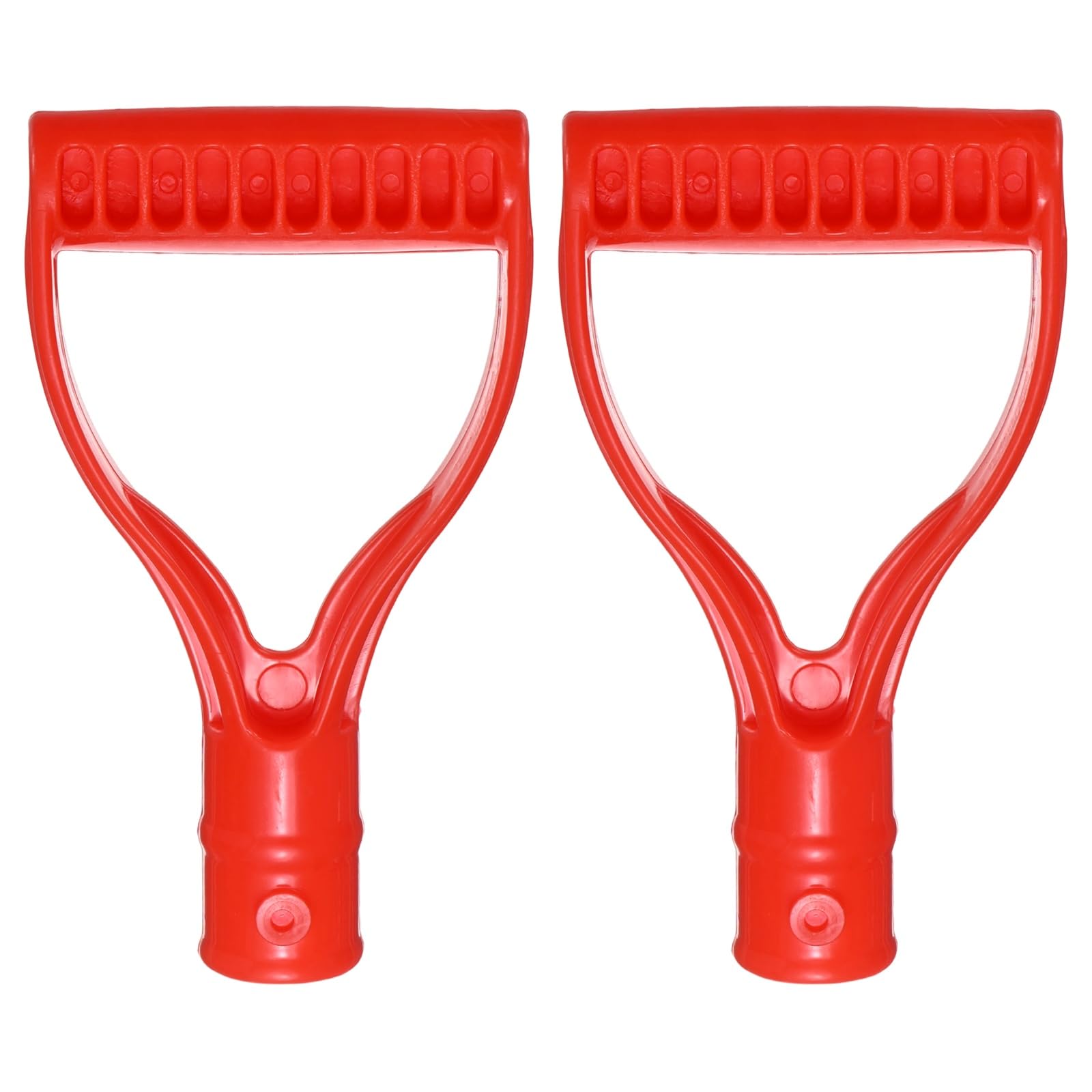 M METERXITY 2-Pack Shovel D Grip Handle, 28mm/1.1 Inch Inside Diameter Plastic D Shaped Grip Shovel Handle Replacement for Digging Raking Tools [Red]