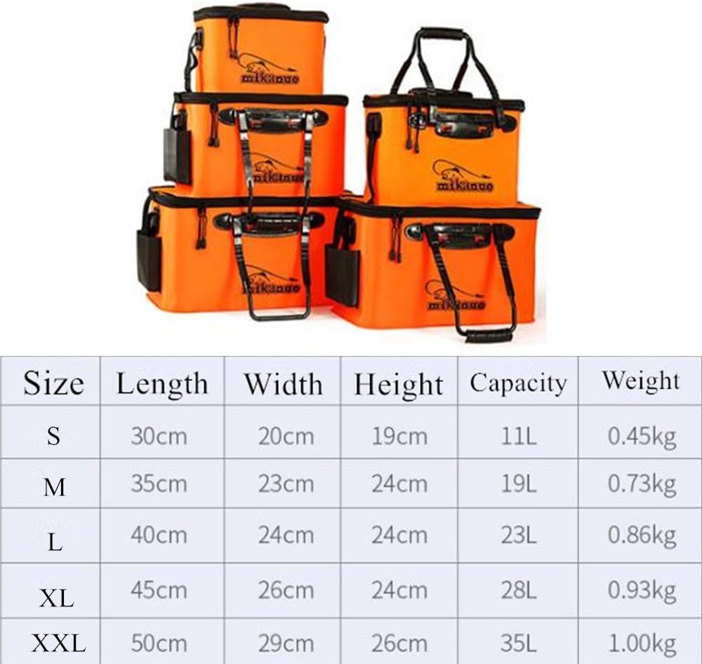 Fishing Bucket EVA Fishing Water Bucket Collapsible Live Fish Box Water Container for Traveling Hiking Fishing Boating