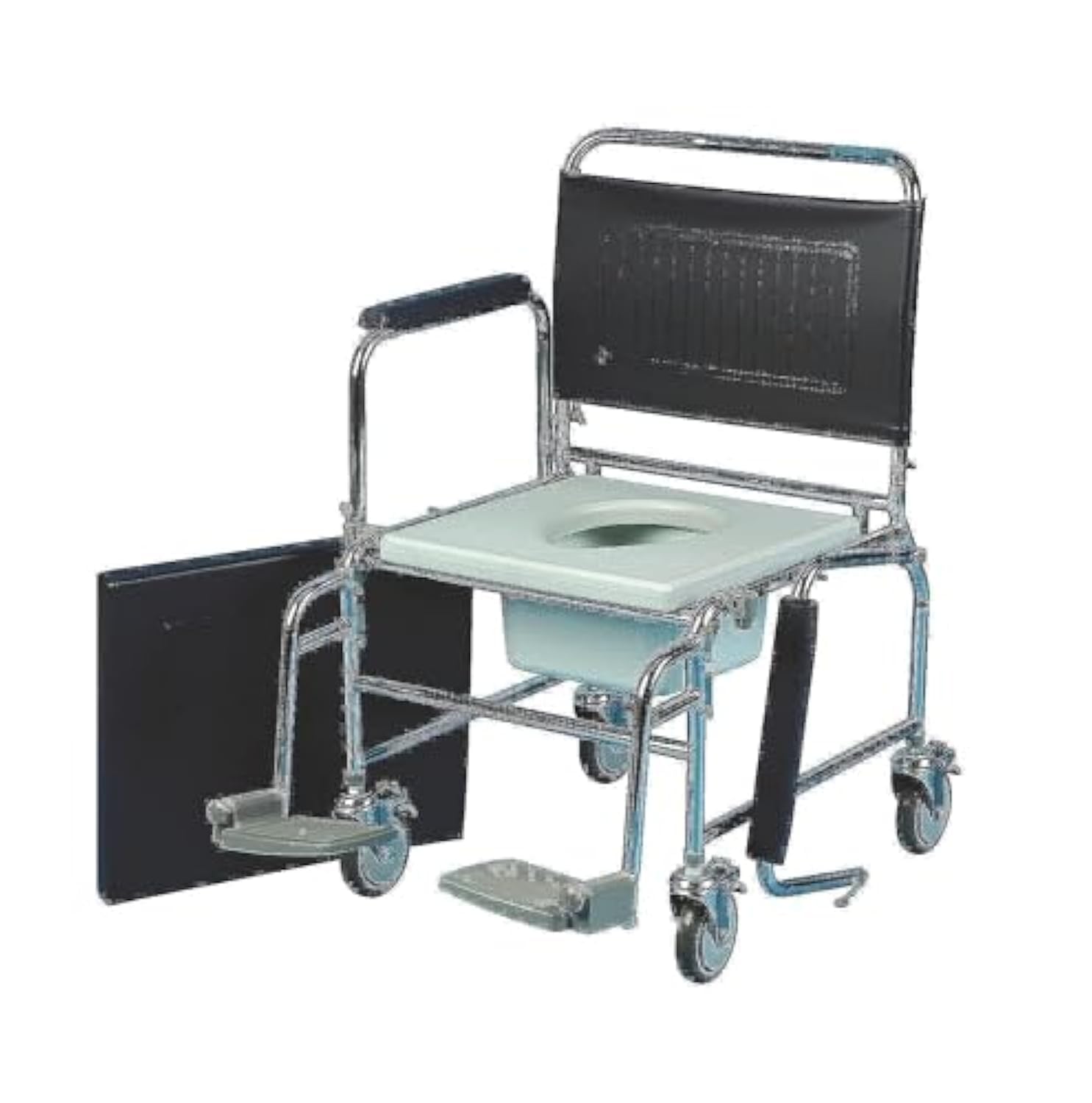 Homecraft Mobile Commode, Adjustable Height and Easy Transfer Commode for Elderly, Disabled and Handicapped Users - 22" Seat Width