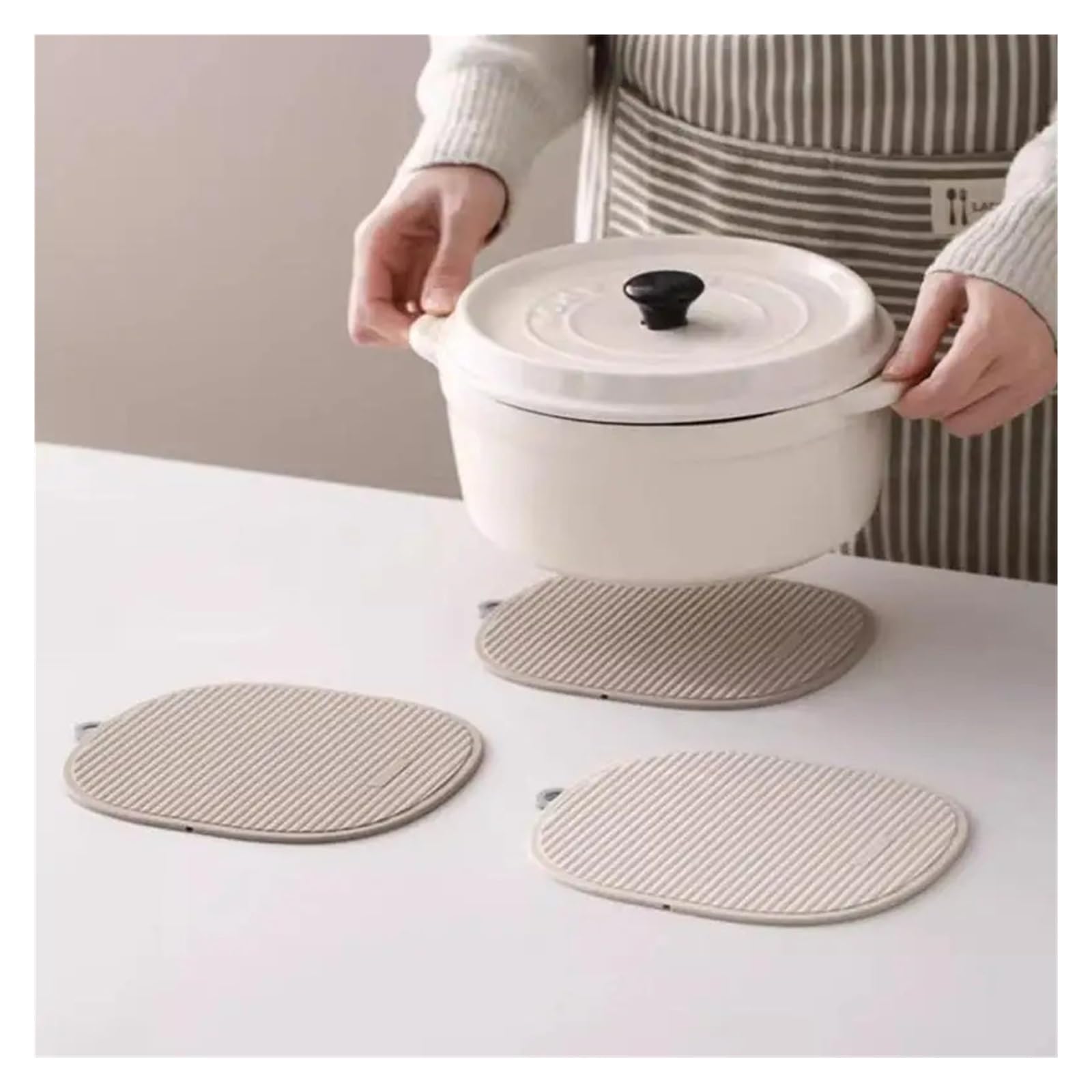Dessous de plat en silicone pour casseroles chaudes, protecteurs de comptoir résistants à la chaleur, dessous de verre pliables