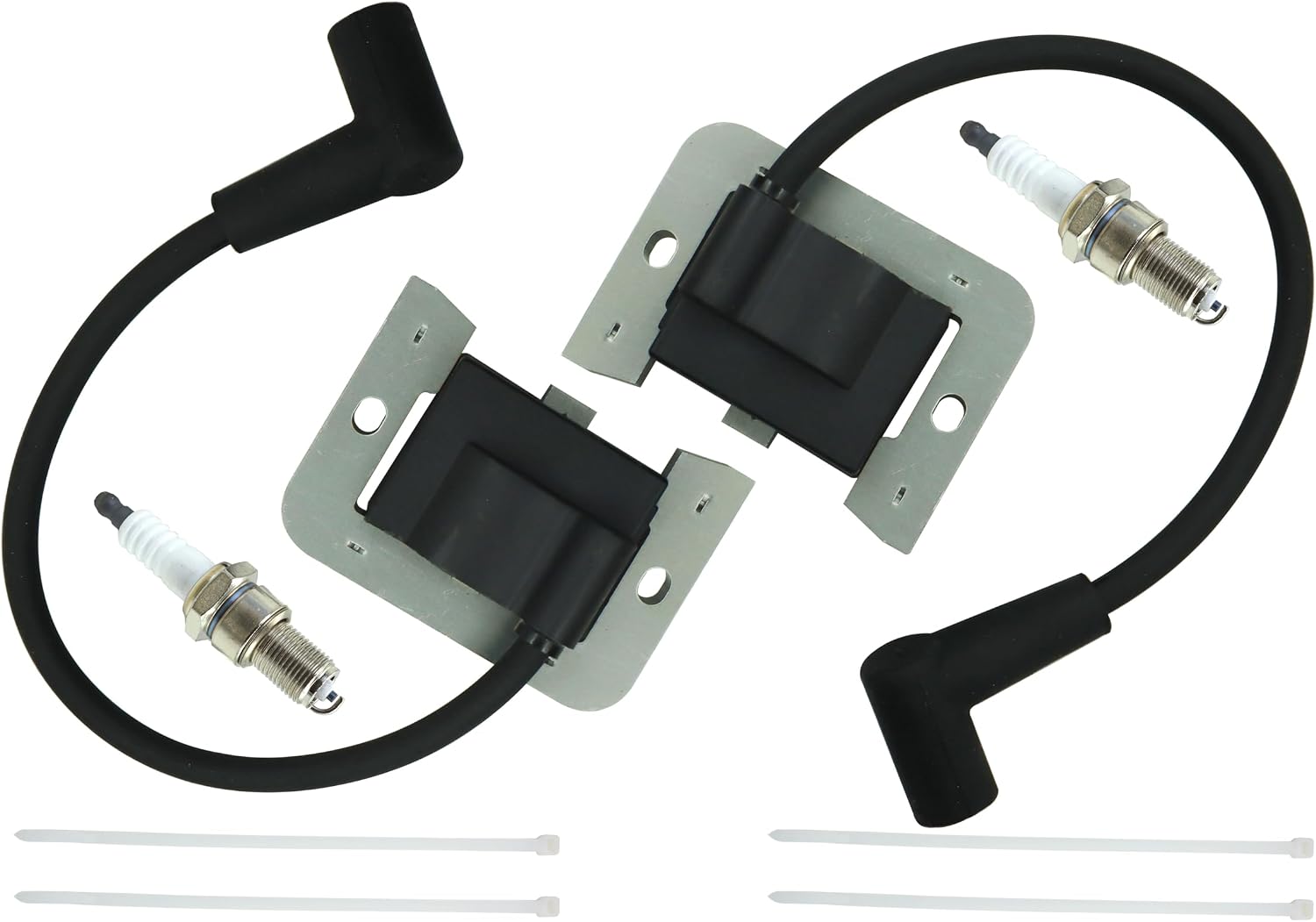 2 Pack of 32-584-25-S Ignition Coil Module Compatible With Kohler KT740 KT745 ZT740 with Spark Plug Replaces 32-584-09-S 32-584-24-S 32 584 25-S 32 584 25
