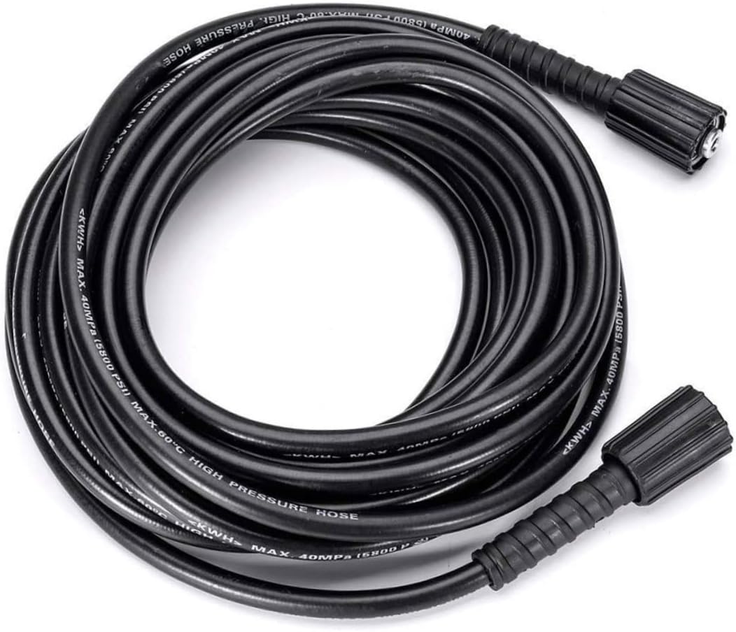 MERRYHAPY 10m High Pressure Car Wash Pipe Rubber Washer Hose Pressure Washer Extension Wand Dual Pump Cold Water Use