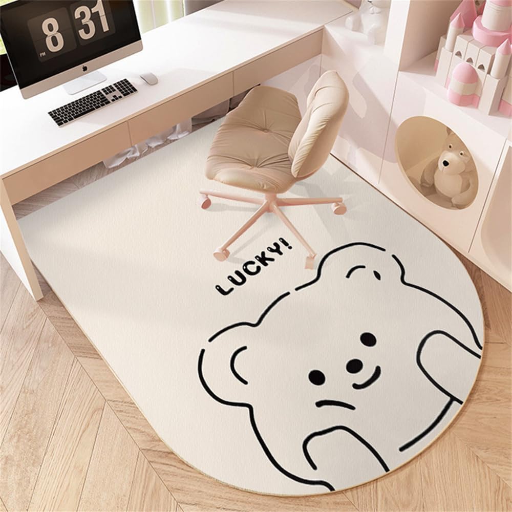 SSDDLZEQ Premium durable range Multifunctional Wooden Floor Protector For Cartoon-themed Computer Gaming Chairs(Bear,90x120cm)