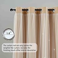 Vista 3 de Anytime - Cortinas para dormitorio de niñas con estrella hueca, cortinas opacas para habitación de niños, cortinas largas para oscurecer