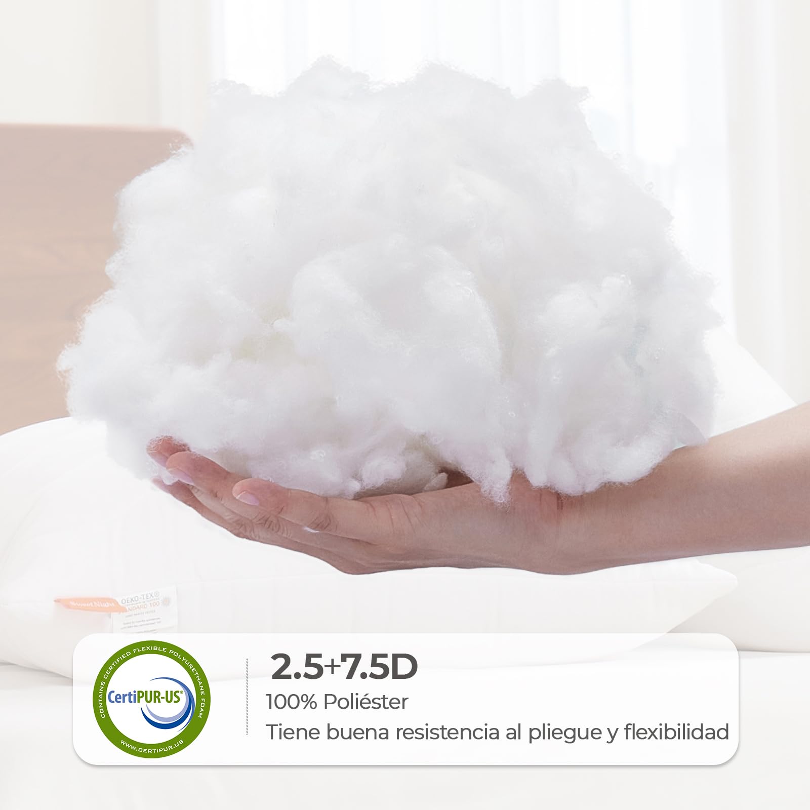 Sweetnight 2PCs Almohadas de Fibra 40x40cm de Dormir, Cojín para Cama con Relleno de Fibra Confort y Transpirable, Suave al Tacto, Ajusta la Altura con Cremallera Lateral, Lavable a la Máquina