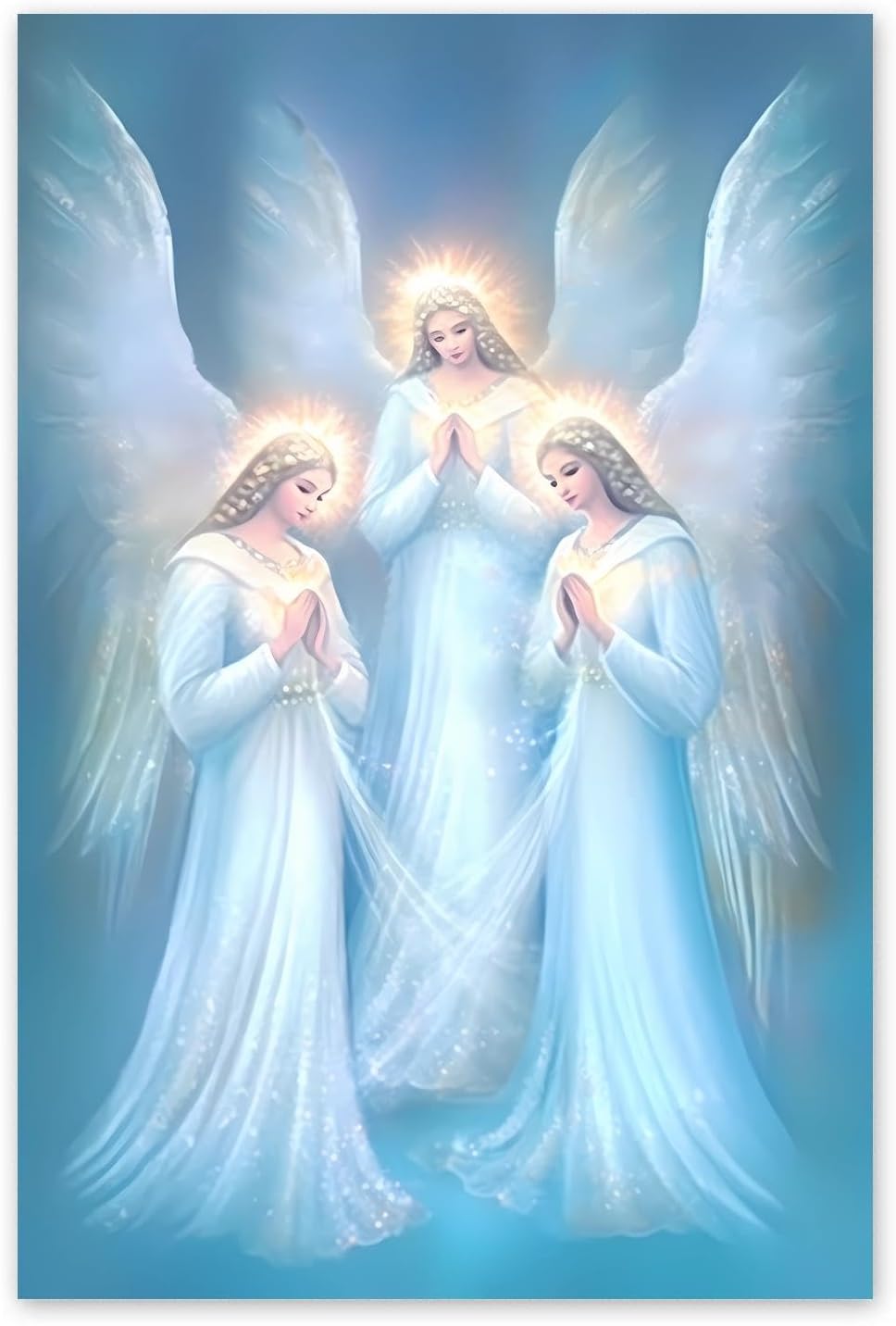 NSUAJOF Diamond Painting Kits Three Praying Angels Art Painting 5D DIY Full Round Drill HD Canvas Wall Art, Personalized Gifts for Family Friends Home Wall Decor 20x30 Inch