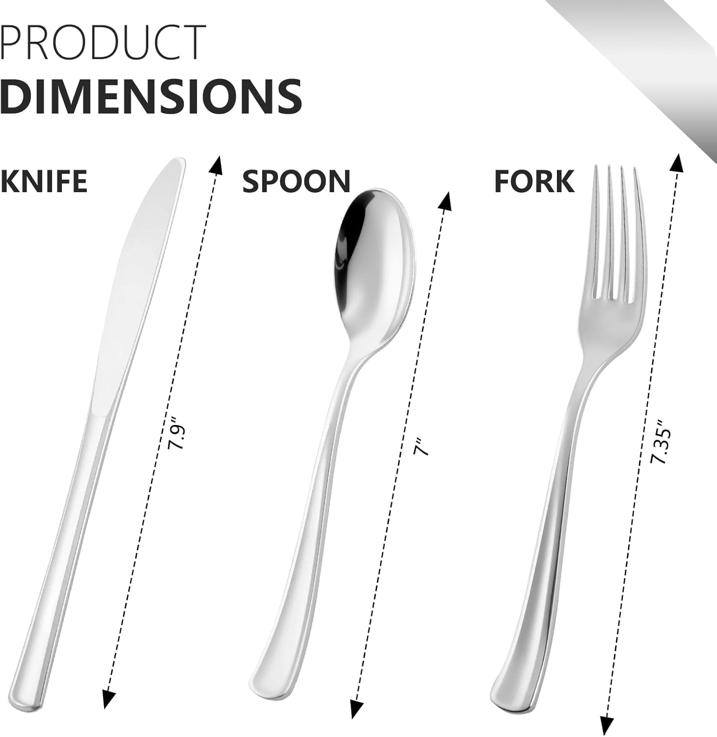 144 Pack Silver Premium Heavy Duty Plastic Silverware, 48 Forks, 48 Spoons, 48 Knives, For Catering, Parties, Dinners and Weddings, BPA-Free, Disposable Plastic Cutlery Set Utensils Set - Image 2