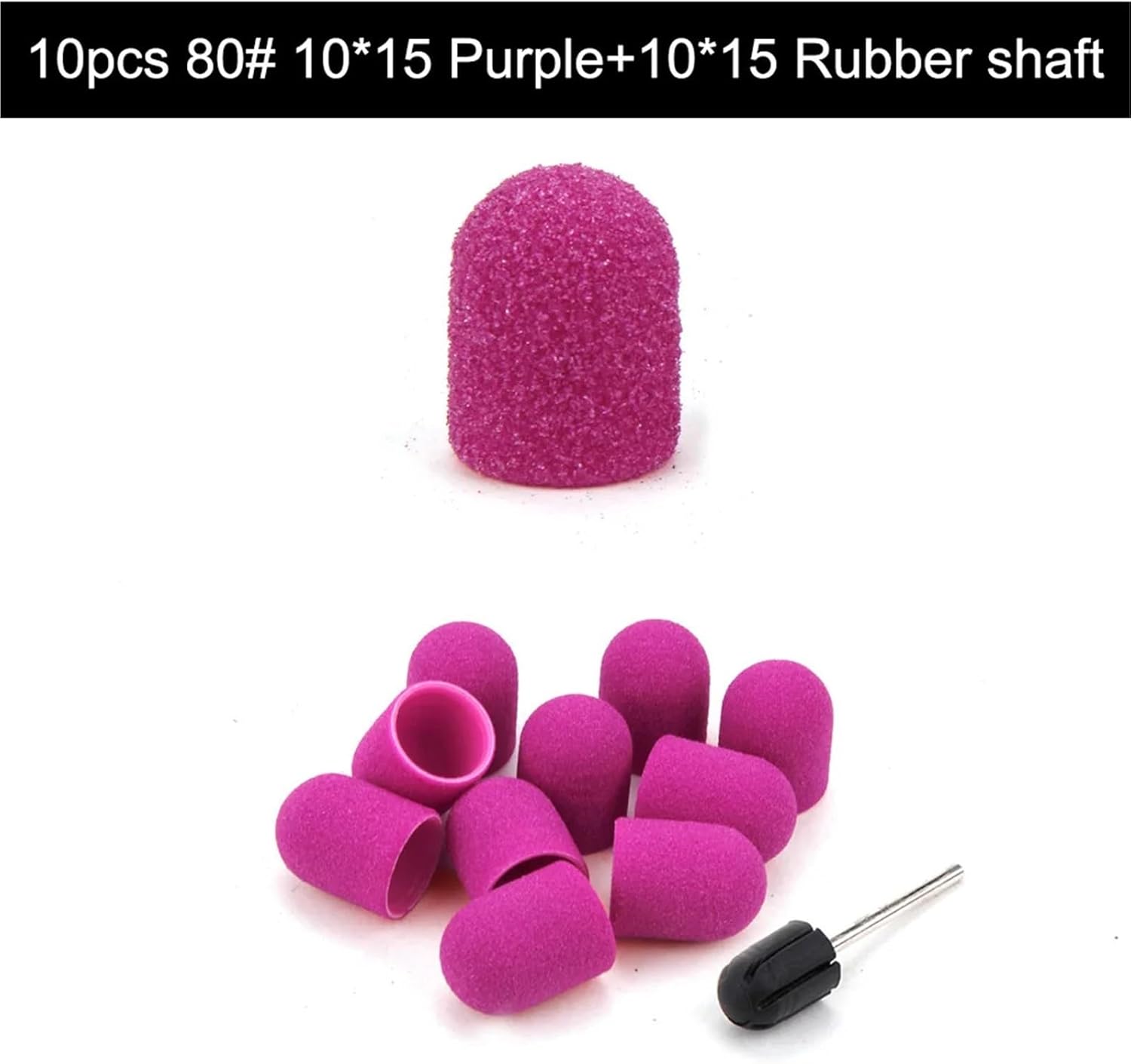 サンディングバンドキャップ、 サンディングキャップ ゴムマンドレル ネイルアートドリルビット サンディングバンド マルチカラー 10