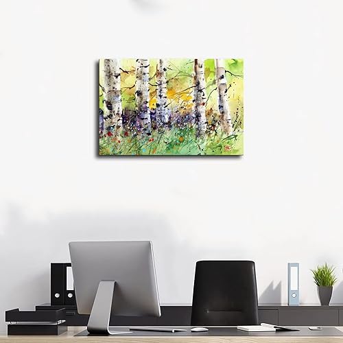 Miniatura 3 de Póster artístico de Dean Crouser impresiones artísticas de 23 árboles de primavera, pintura de acuarela sobre lienzo, póster de arte de pared,