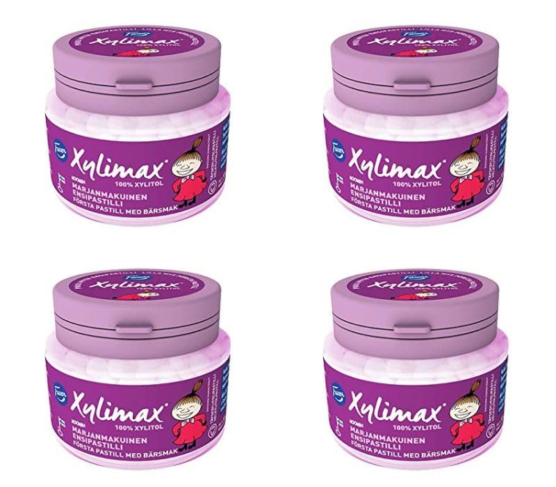 Fazer Xylimax Moomin Pikku My full xylitol Pastilles 4 Jars of 85g