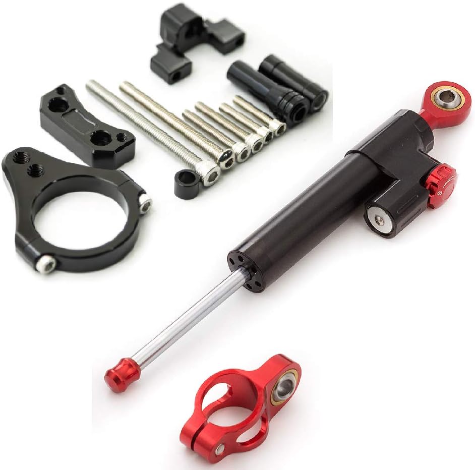 Motorcycle Adjustable Steering Damper Stabilizer Buffer Control Bar With Mounting Bracket Kit Compatible with YZF R3 R25 MT25 MT03 2019-2021