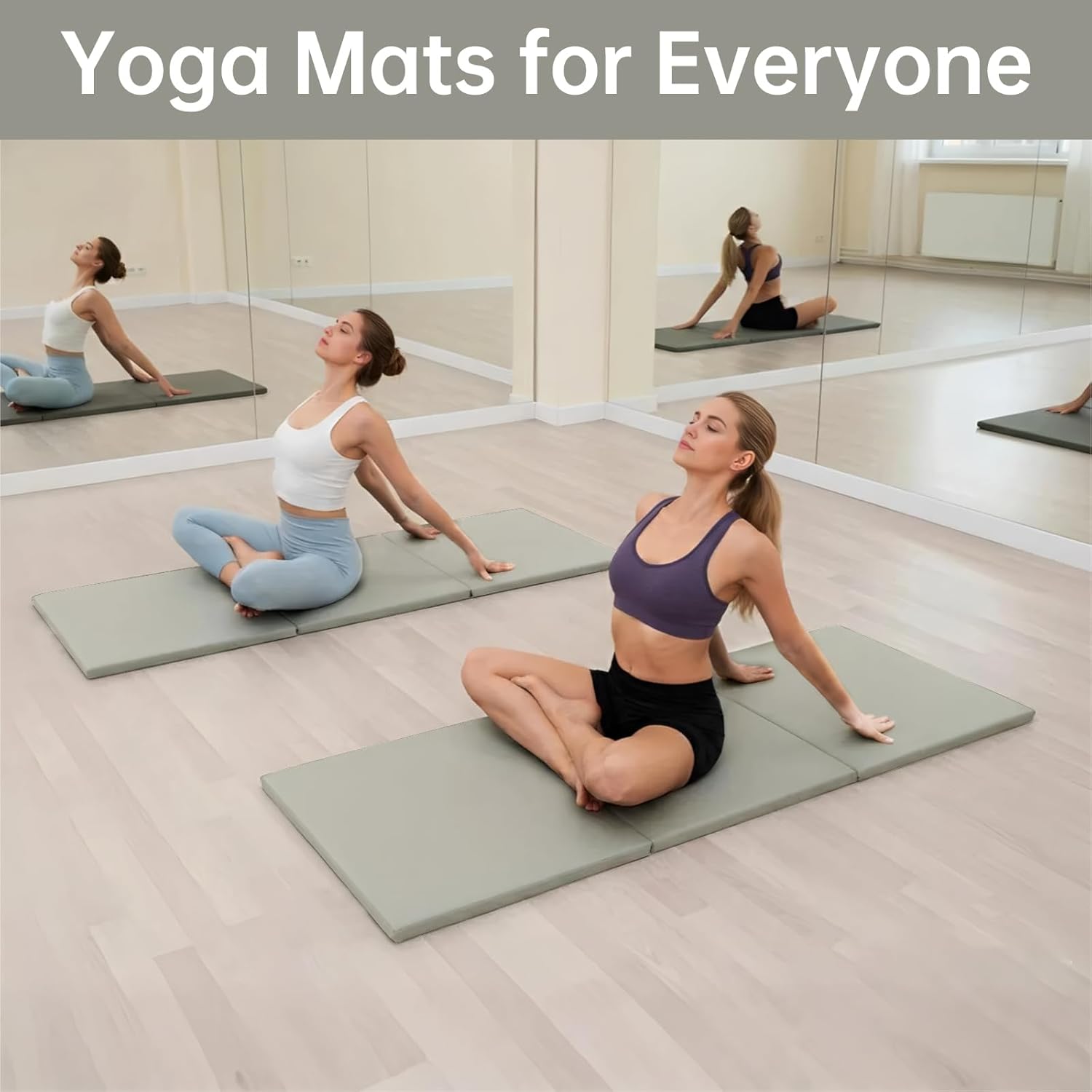 Foldable Yoga Mat, 2 Inches Extra Thick Non-Slip Design Fitness Mats