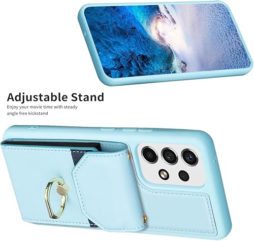 Miniatura 4 de Asuwish Funda de teléfono para Samsung Galaxy A52A52S 5G Funda tipo cartera con soporte de anillo para tarjeta de crédito, ranura para tarjeta de