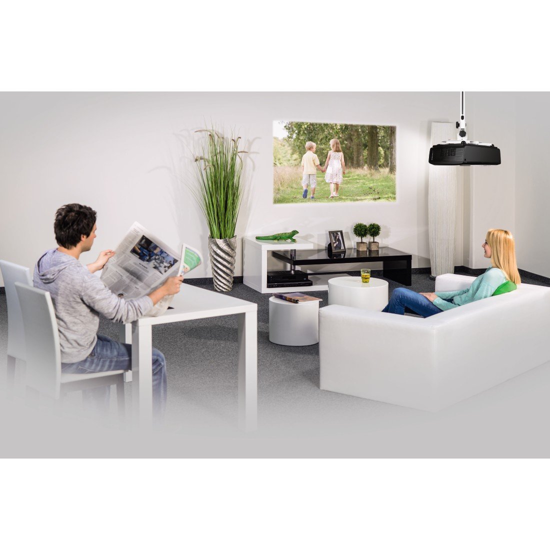 Hama 84422 Supporto da Soffitto per Videoproiettori, Bianco