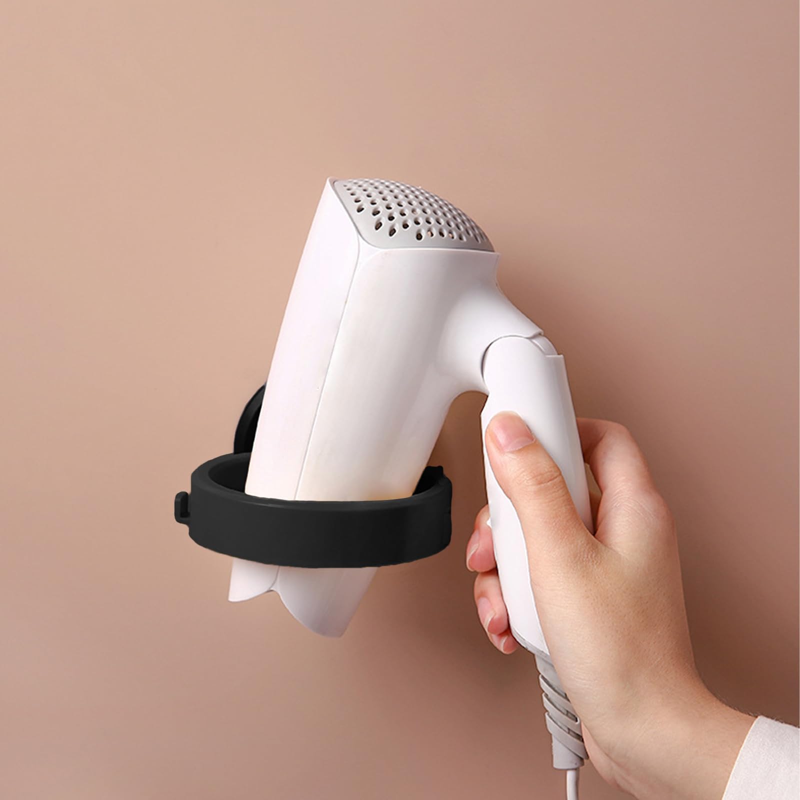 Soporte Secador de Pelo Autoadhesivo ABS Plastico Blanco