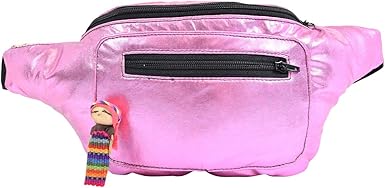 pink metallic fanny pack